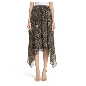 Ulla Johnson Torri Handkerchief Hem Paisley Skirt